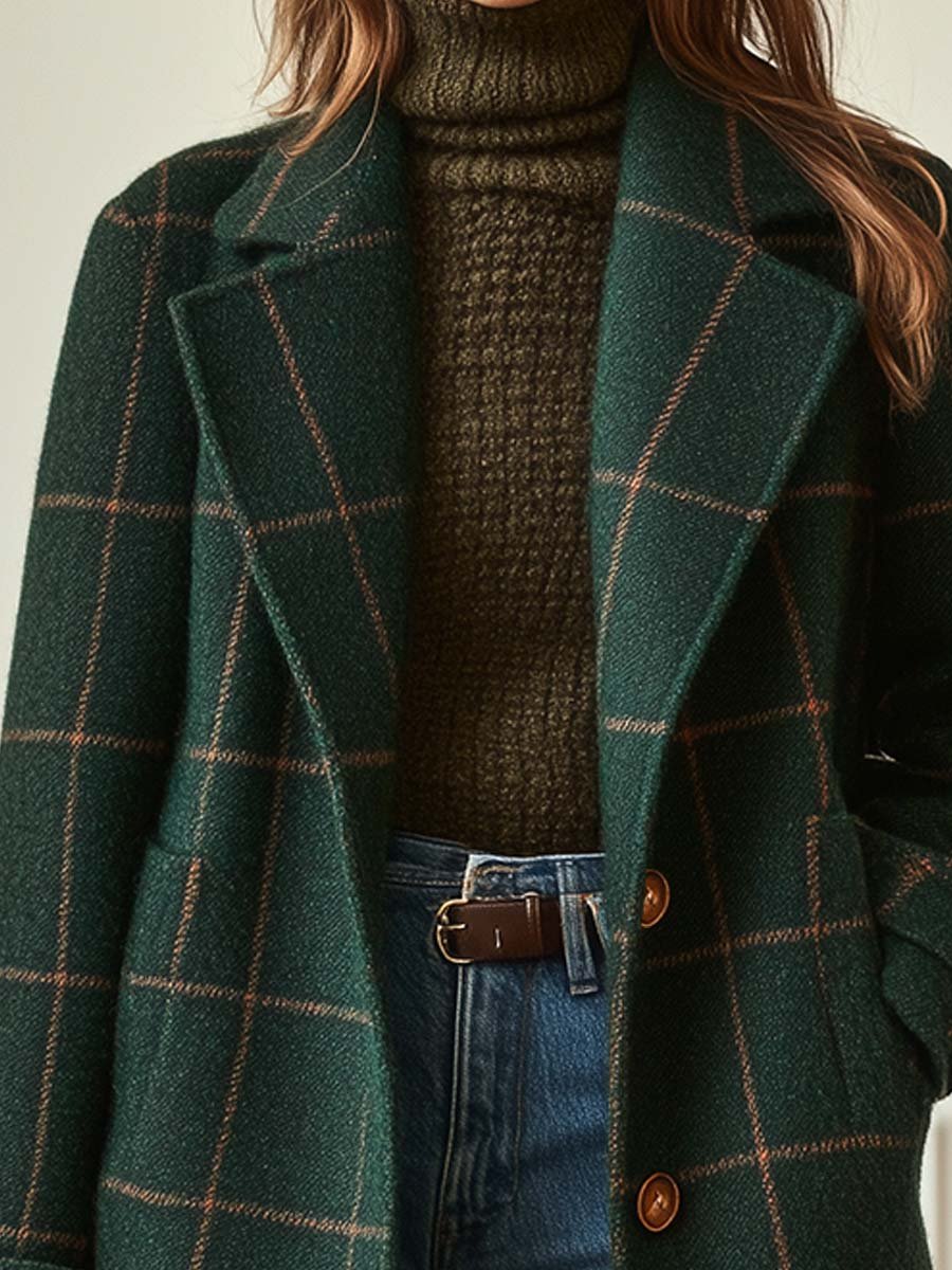 Sarah Plaid Tweed Coat