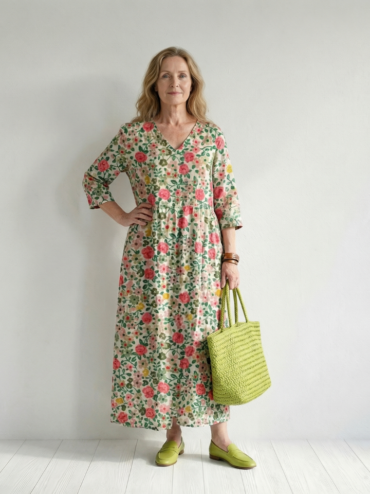 Eloria | Scatter Flower Midi Dress