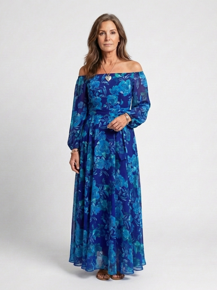 Selene | Off Shoulder Floral Maxi Dress