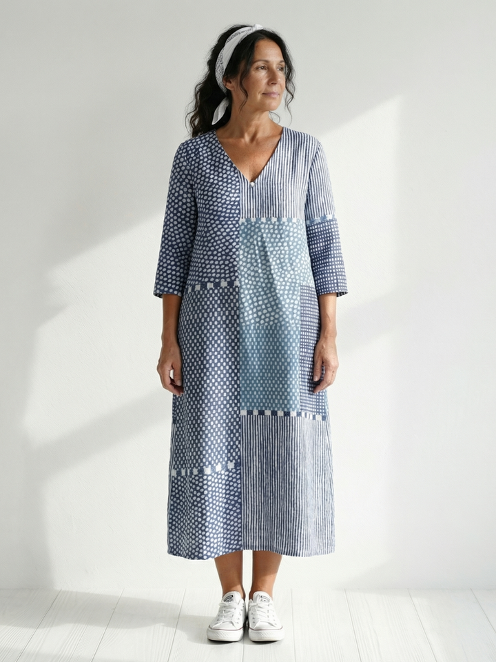 Maelis | Fit Patchwork Midi Dress