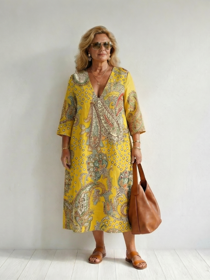 Valera | Soft Paisley Midi Dress