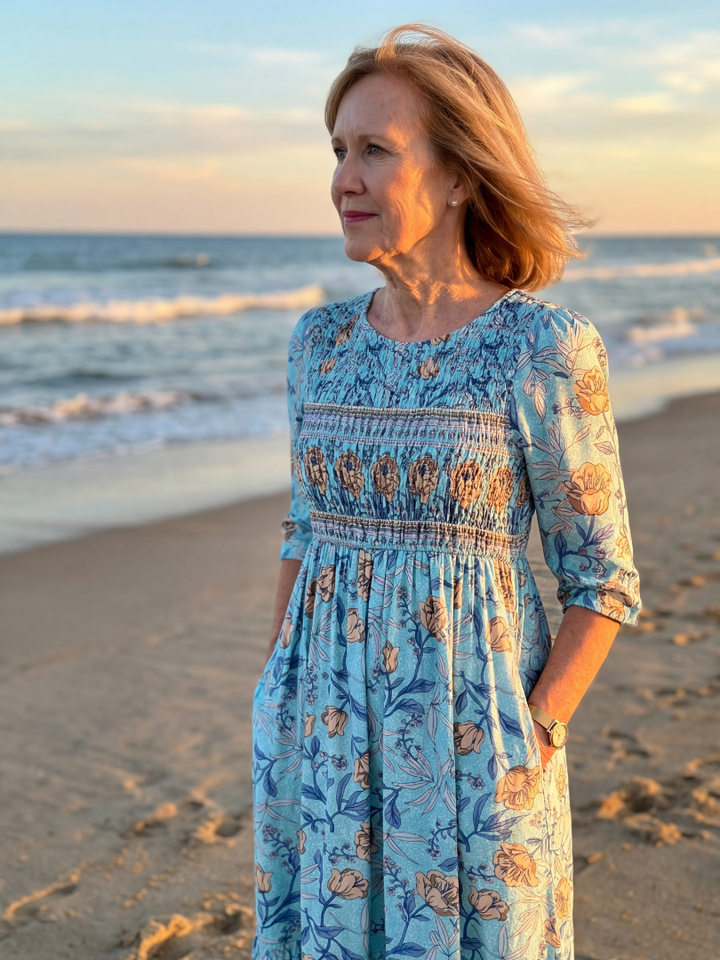 Amira | Meadow Gather Midi Dress