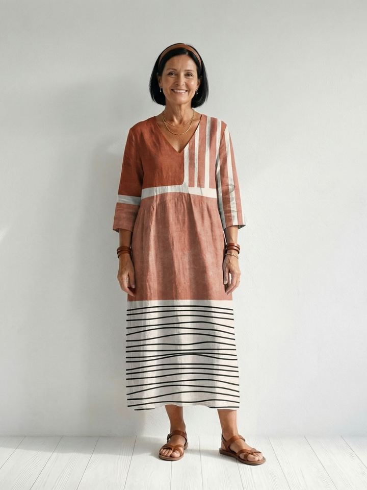 Elric | Easy Mixed Stripe Midi Dress