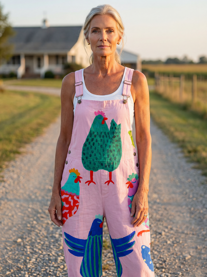 Solene | Hen Motif Jumpsuit