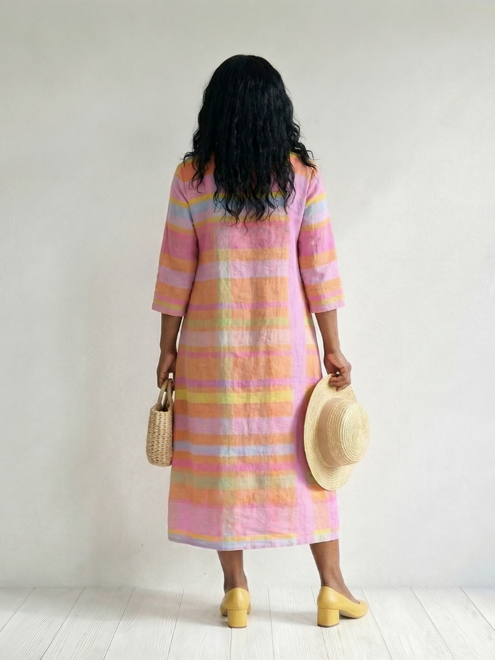 Lioren | Easy Drape Stripe Midi Dress
