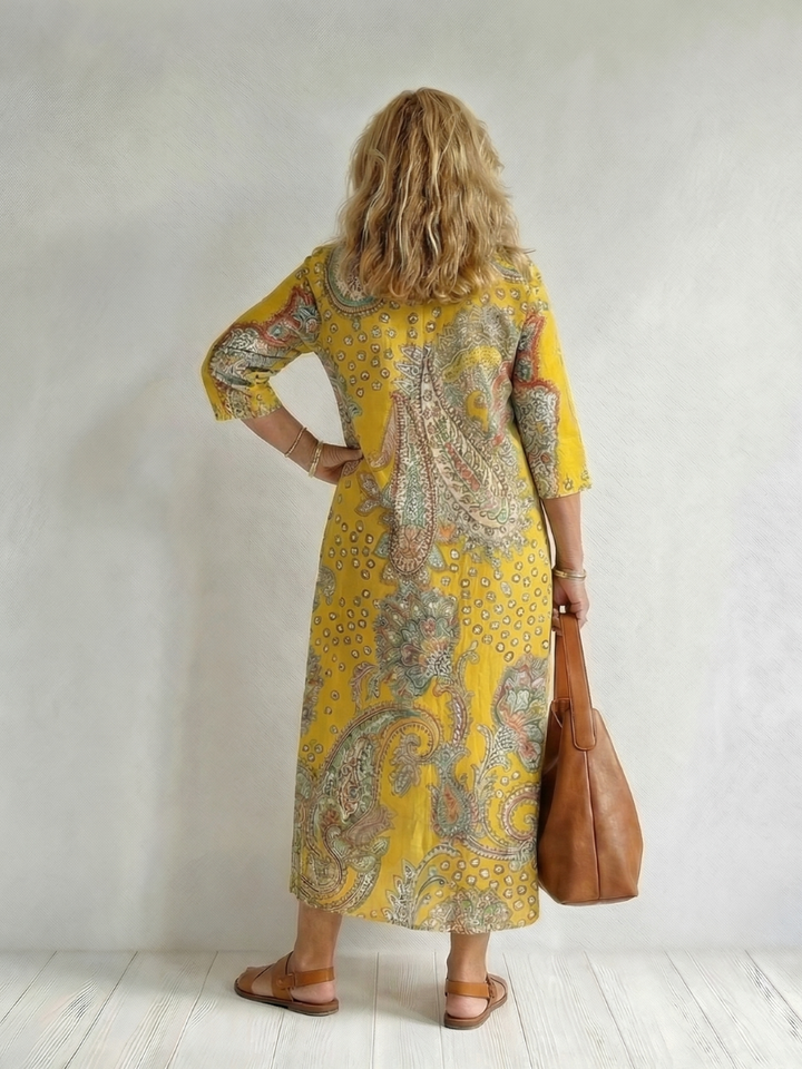 Valera | Soft Paisley Midi Dress