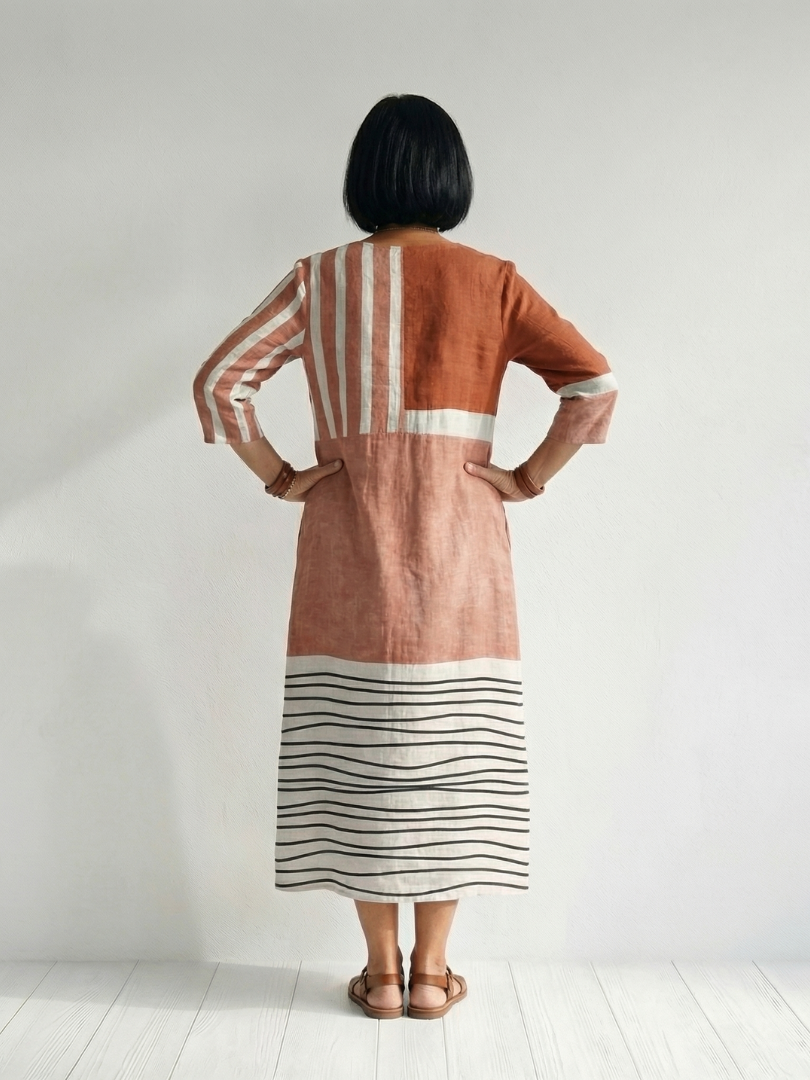 Elric | Easy Mixed Stripe Midi Dress
