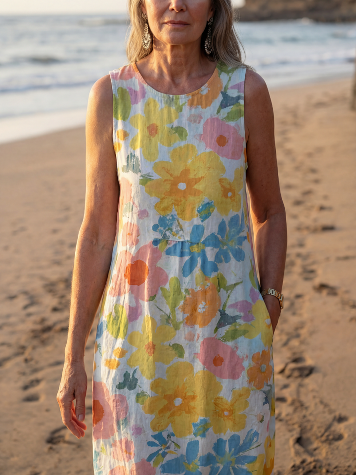 Nia | Coastal Texture Midi Dress