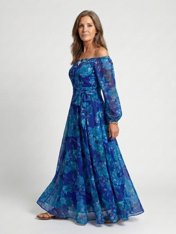 Selene | Off Shoulder Floral Maxi Dress