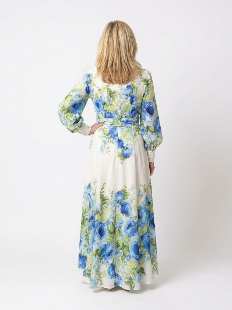 Maris | Long Sleeve Floral Button Front Maxi Dress