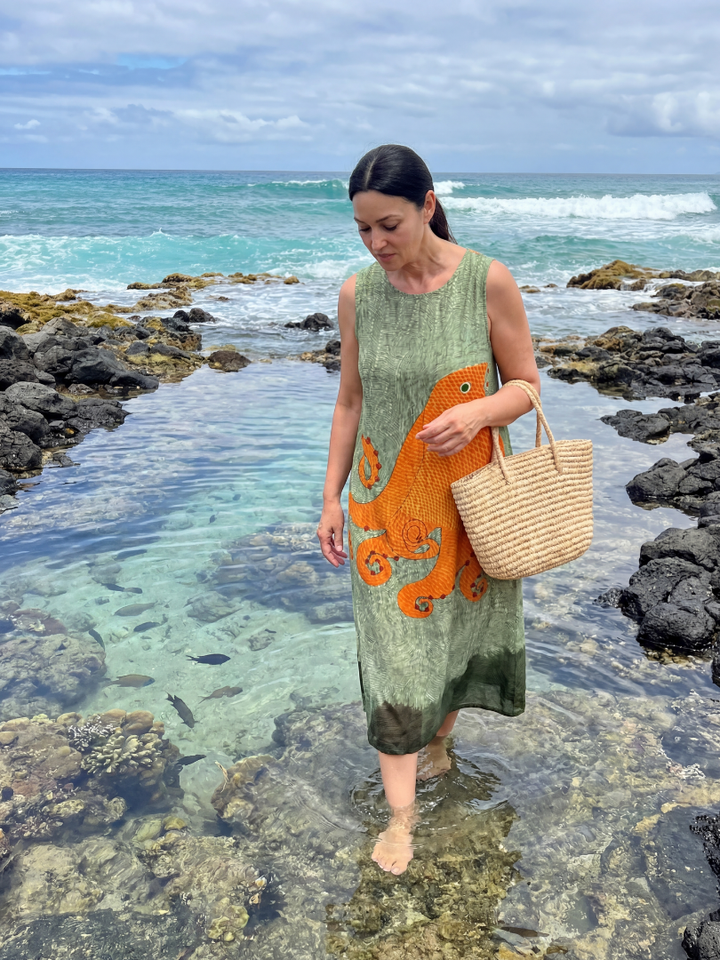 Zena | Ocean Wave Midi Dress