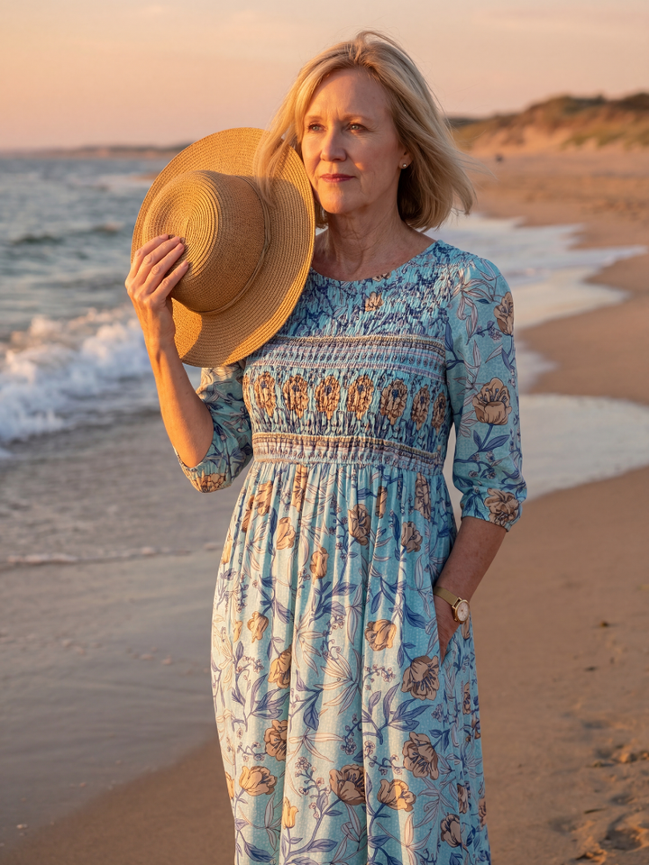 Amira | Meadow Gather Midi Dress