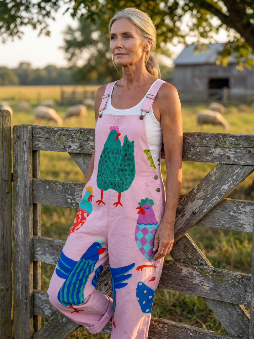 Solene | Hen Motif Jumpsuit
