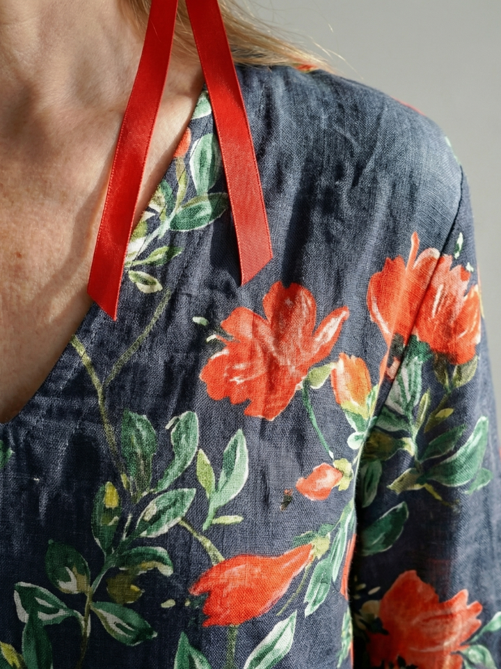 Virelle | Calm Drape Floral Midi Dress