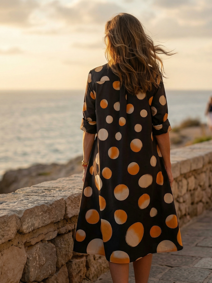 Sofia | Sunset Dot Dress
