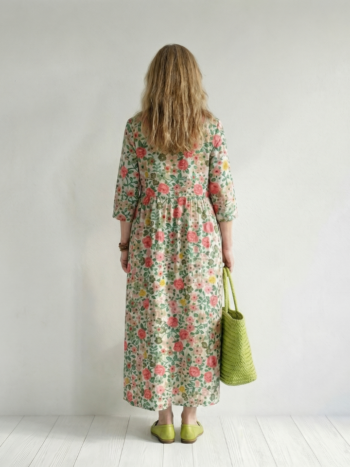 Eloria | Scatter Flower Midi Dress