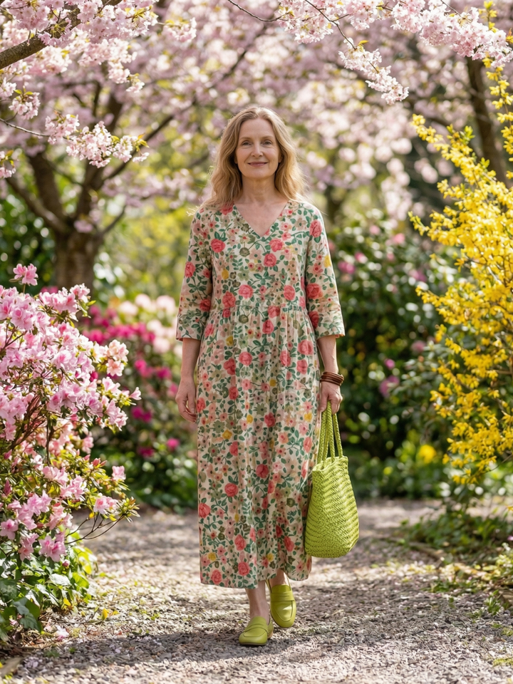 Eloria | Scatter Flower Midi Dress