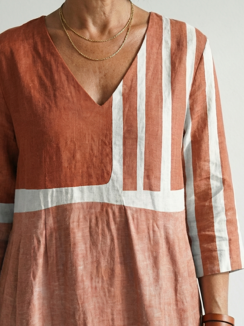 Elric | Easy Mixed Stripe Midi Dress