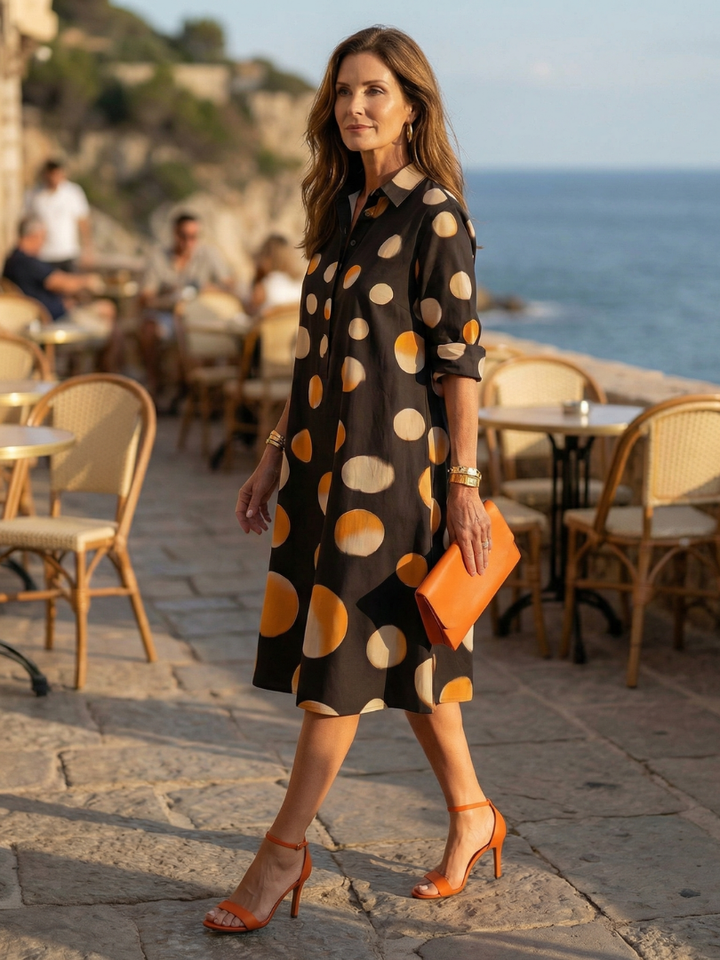 Sofia | Sunset Dot Dress