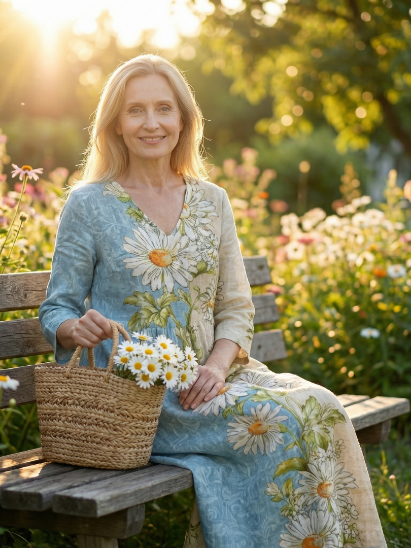 Selmira | Light Daisy Midi Dress