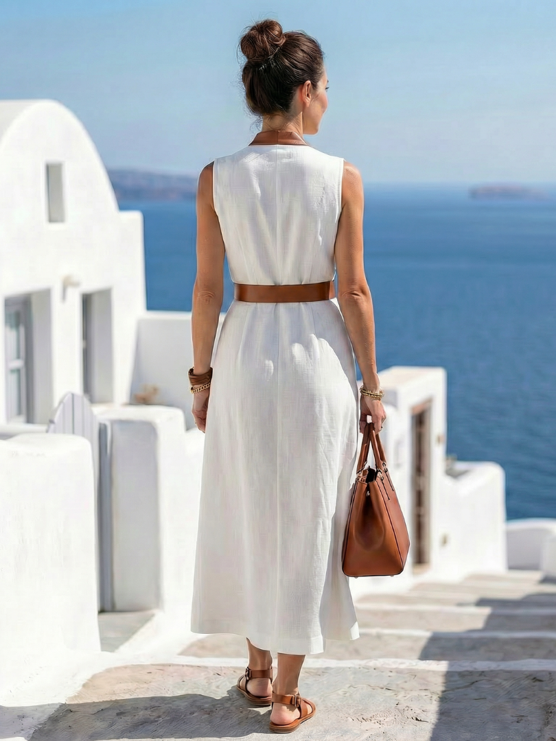 Elara | Contrast Line Midi Dress
