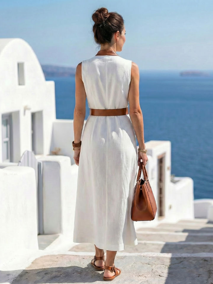 Elara | Contrast Line Midi Dress