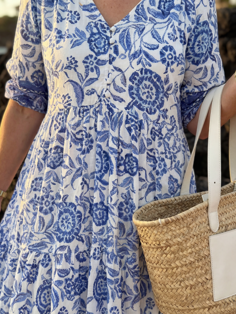 Zina | Porcelain Midi Dress