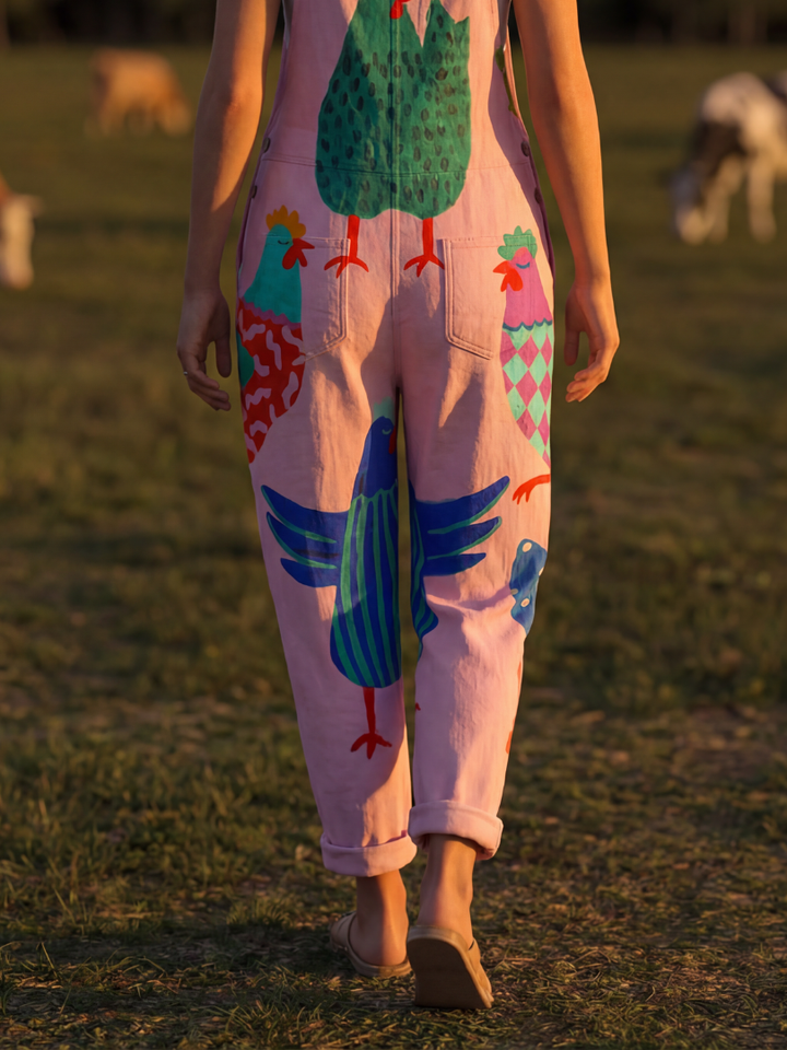 Solene | Hen Motif Jumpsuit