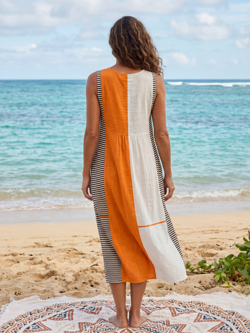 Imani | Color Block Stripe Midi Dress