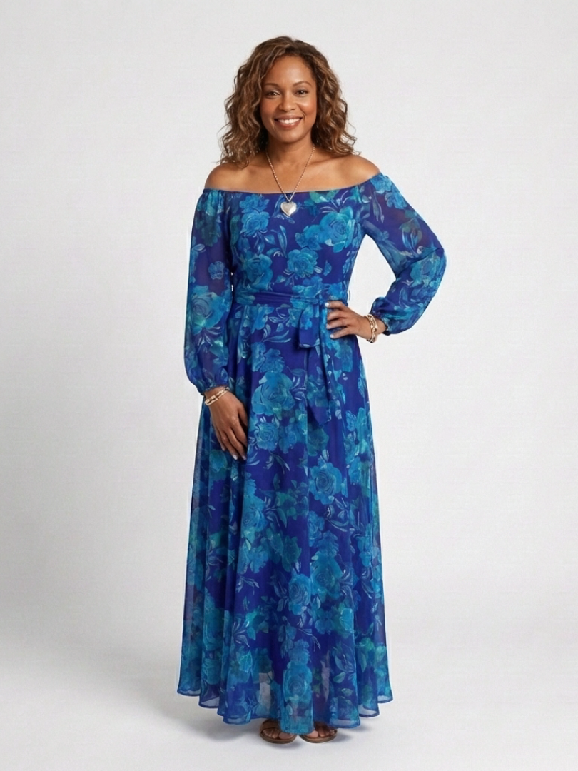 Selene | Off Shoulder Floral Maxi Dress