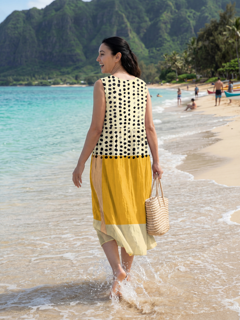 Nia | Garden Dot Midi Dress