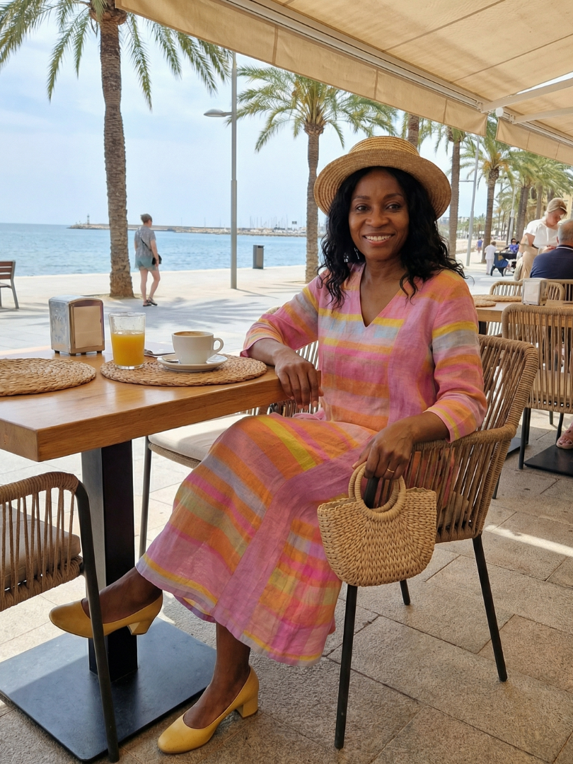 Lioren | Easy Drape Stripe Midi Dress