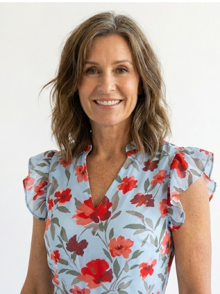 Emma | Floral V Neck Tiered Midi Dress