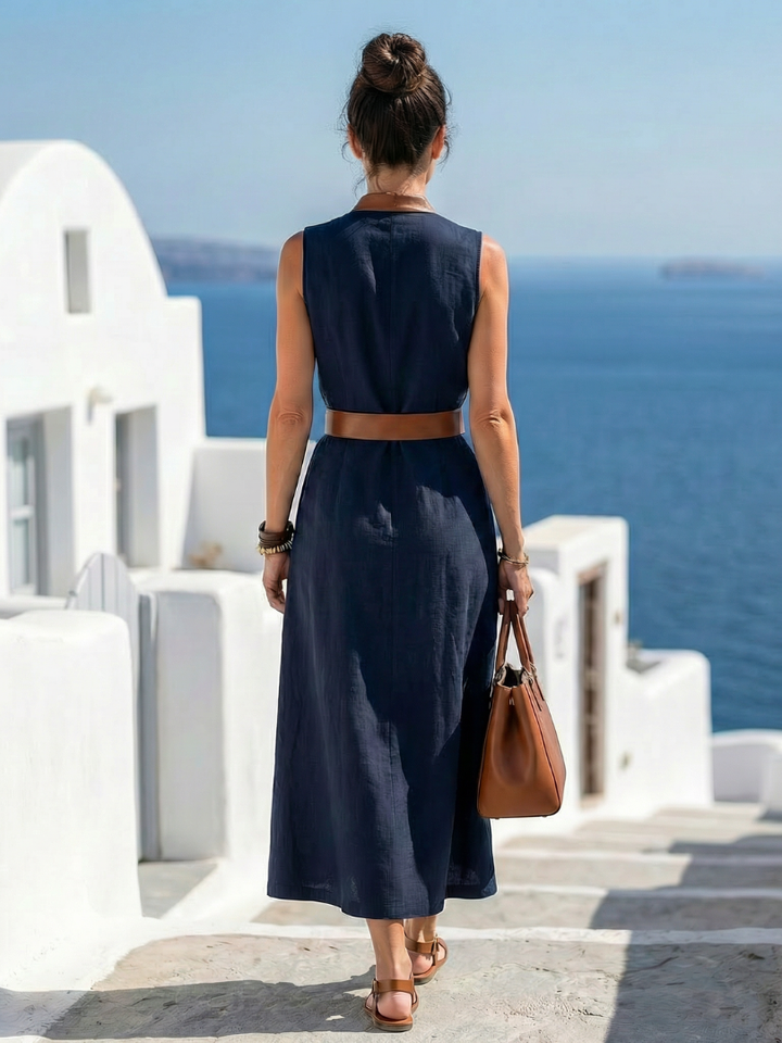 Elara | Contrast Line Midi Dress