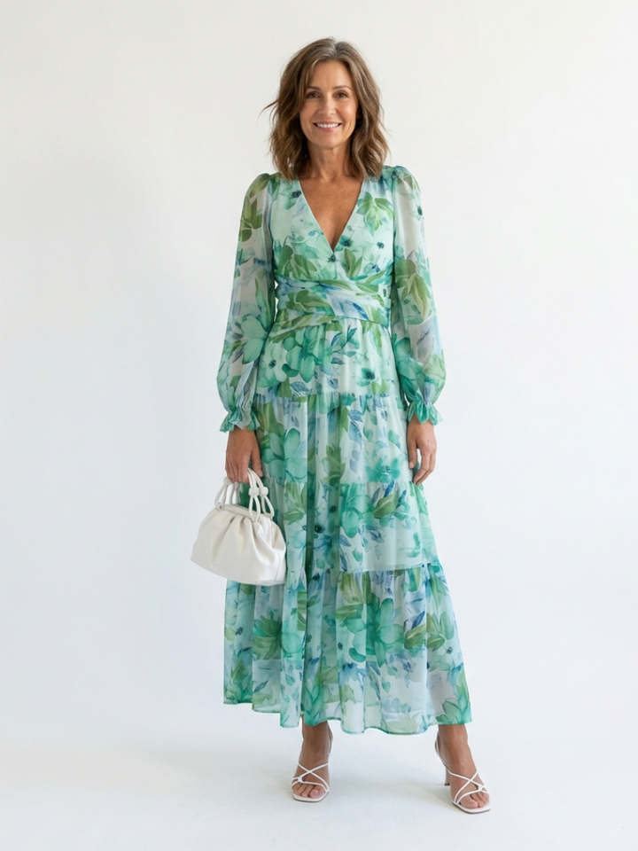 Leona | Long Sleeve Floral Maxi Dress