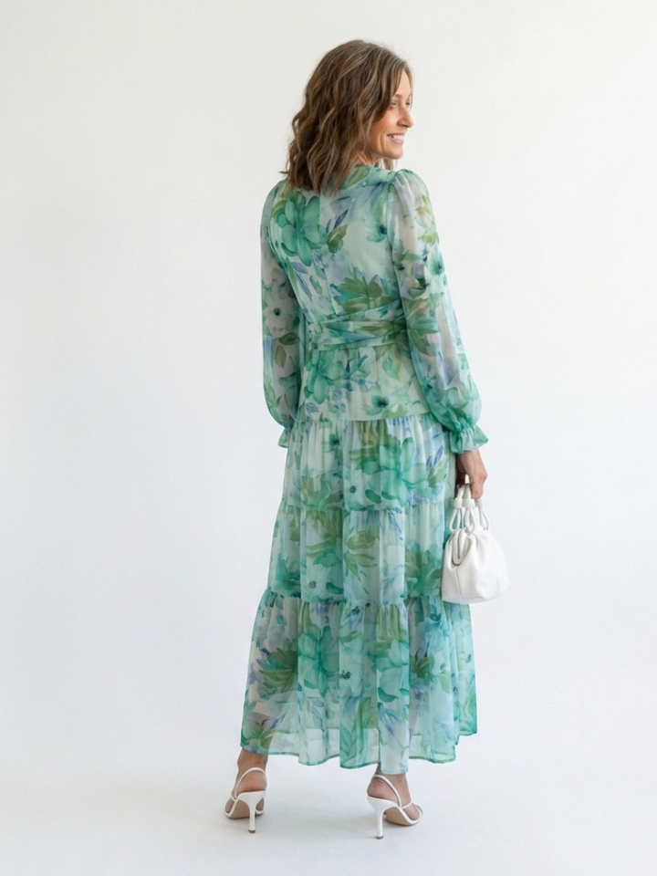 Leona | Long Sleeve Floral Maxi Dress