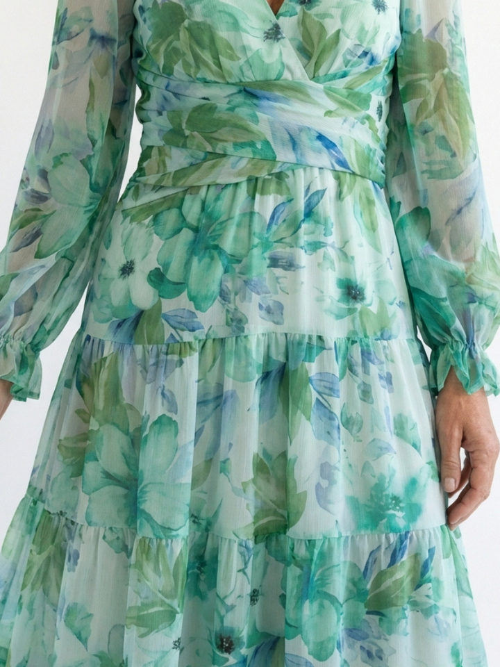 Leona | Long Sleeve Floral Maxi Dress