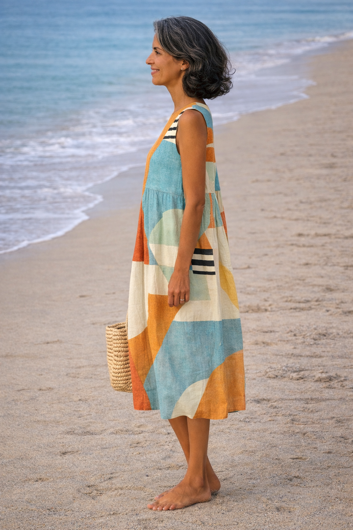 Iris | Vestito Midi Geometrico