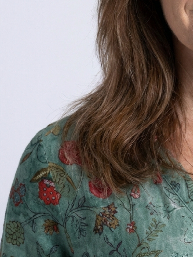Nokuthula | Floral V Neck Three Quarter Sleeve Maxi Dress