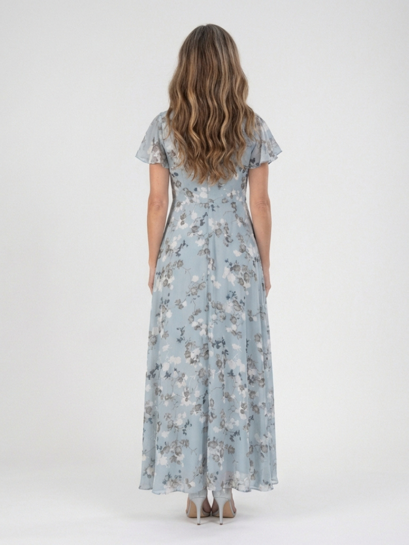 Lena | Floral Chiffon Maxi Dress