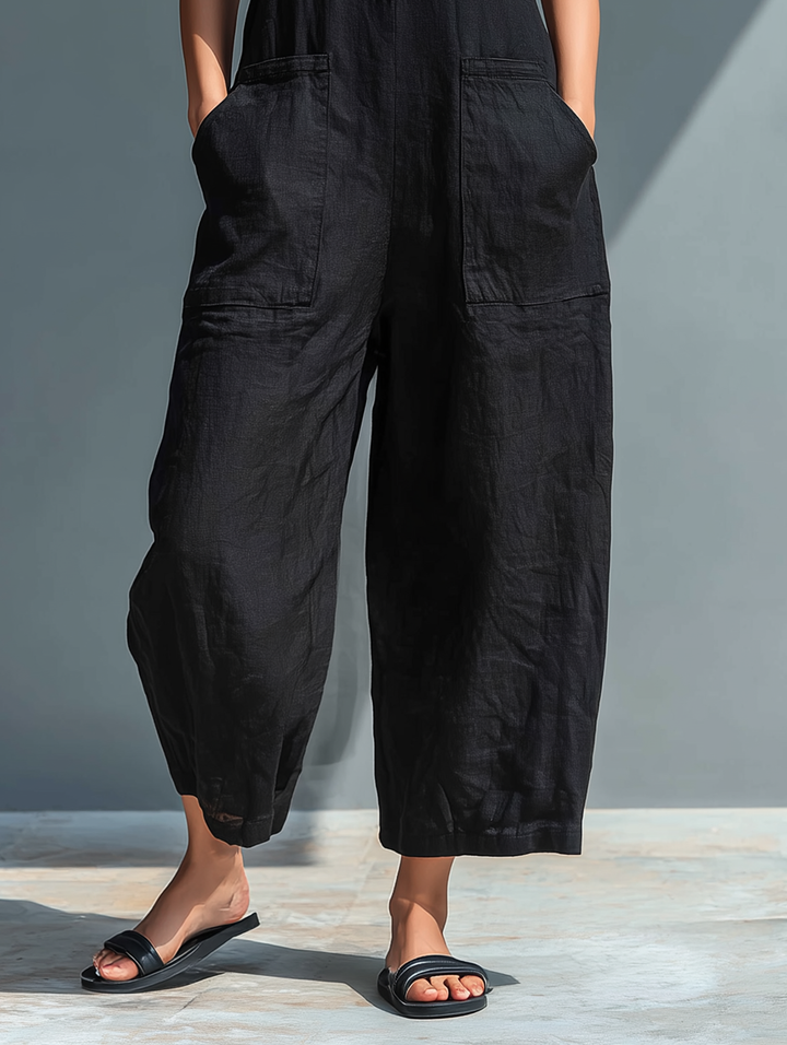 Elara | Sleeveless Linen Blend Jumpsuit