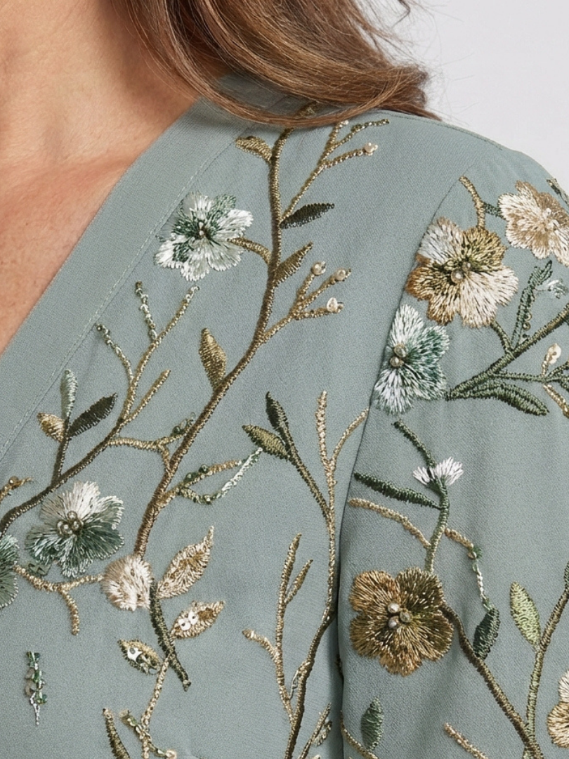 Clara | Floral V Neck Short Sleeve Maxi Dress