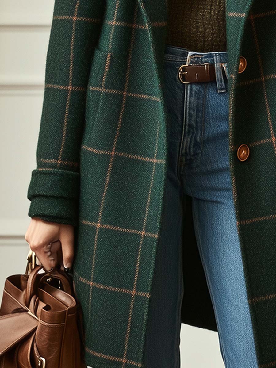 Sarah Plaid Tweed Coat