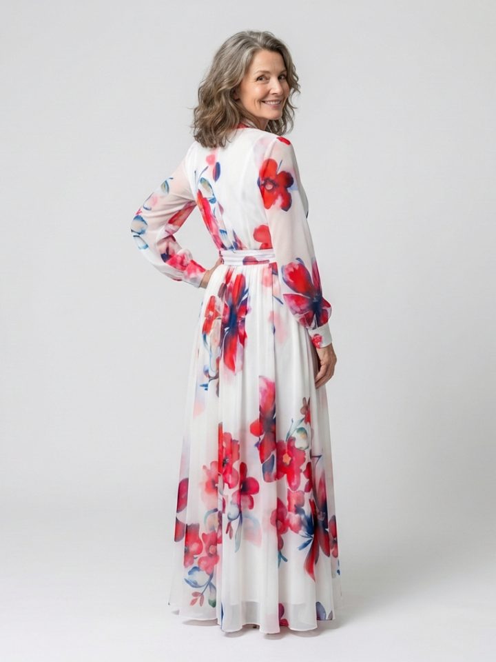 Ayanda | Floral Long Sleeve Wrap Maxi Dress