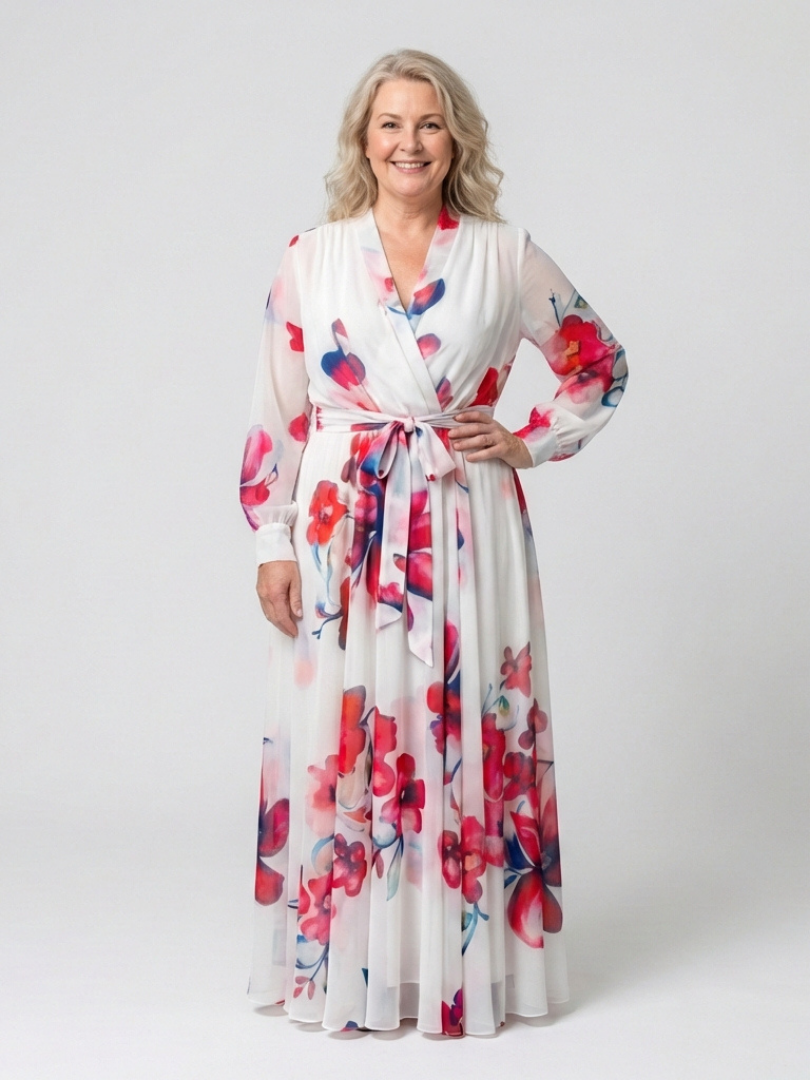 Ayanda | Floral Long Sleeve Wrap Maxi Dress