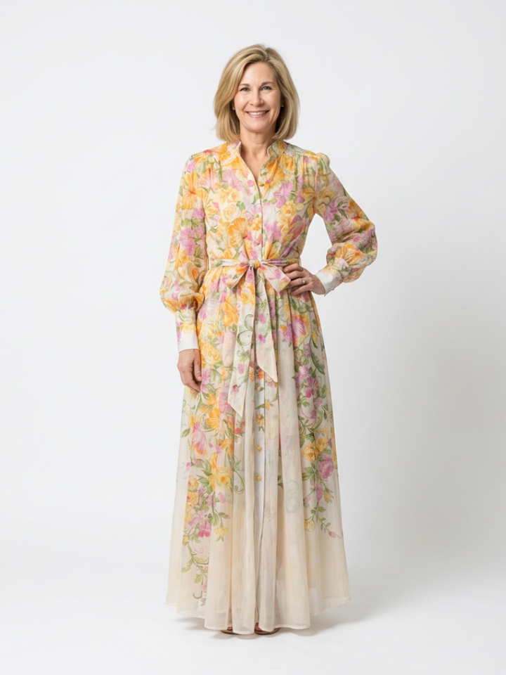 Sienna | Floral Sheer Long Sleeve Maxi Dress