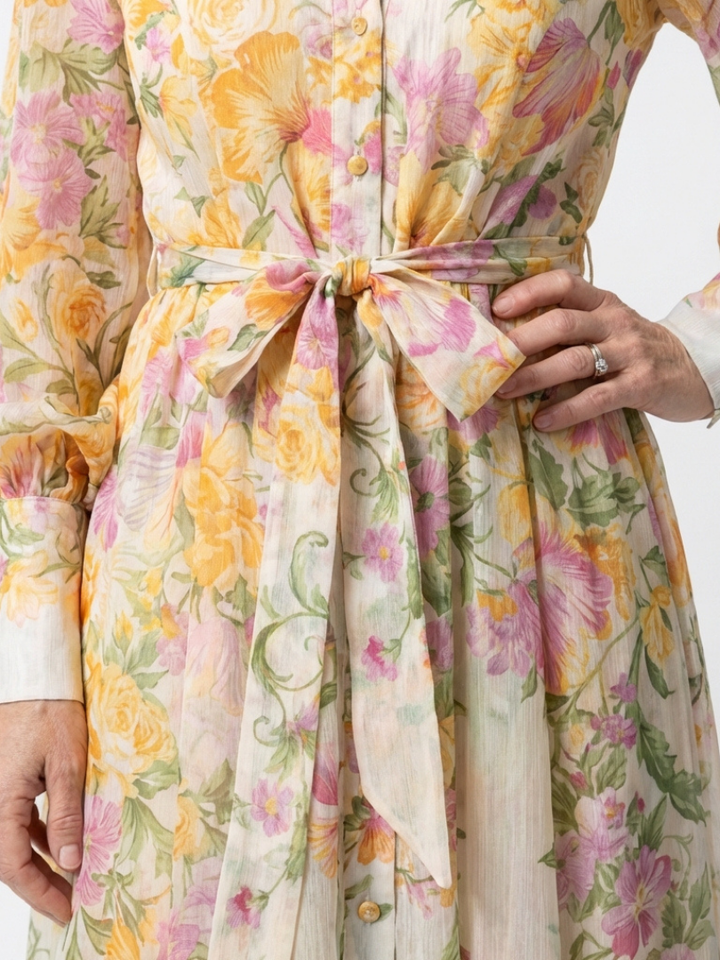Sienna | Floral Sheer Long Sleeve Maxi Dress