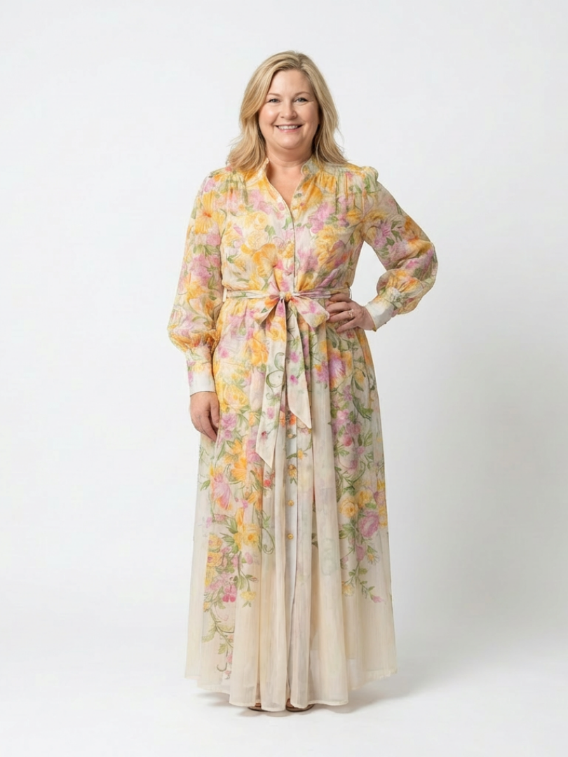 Sienna | Floral Sheer Long Sleeve Maxi Dress