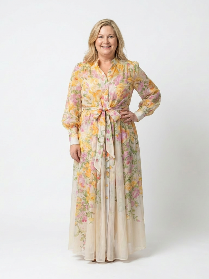 Sienna | Floral Sheer Long Sleeve Maxi Dress