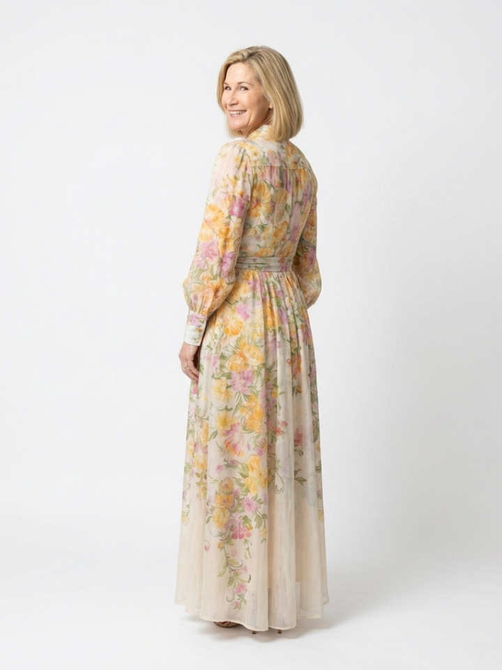 Sienna | Floral Sheer Long Sleeve Maxi Dress